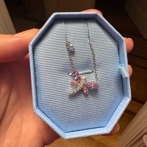 Swarovski Pink Crystal Dragonfly Necklace Ariana grande